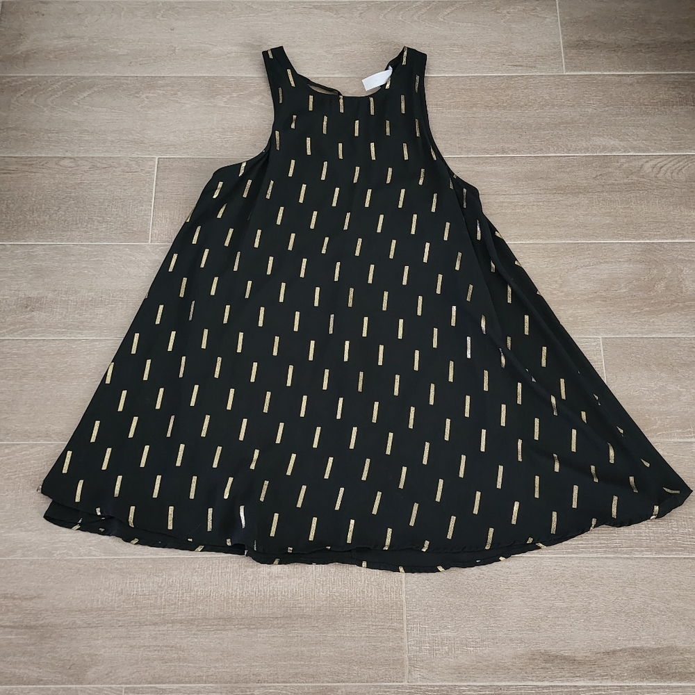 Metallic Print Swing Mini Dress